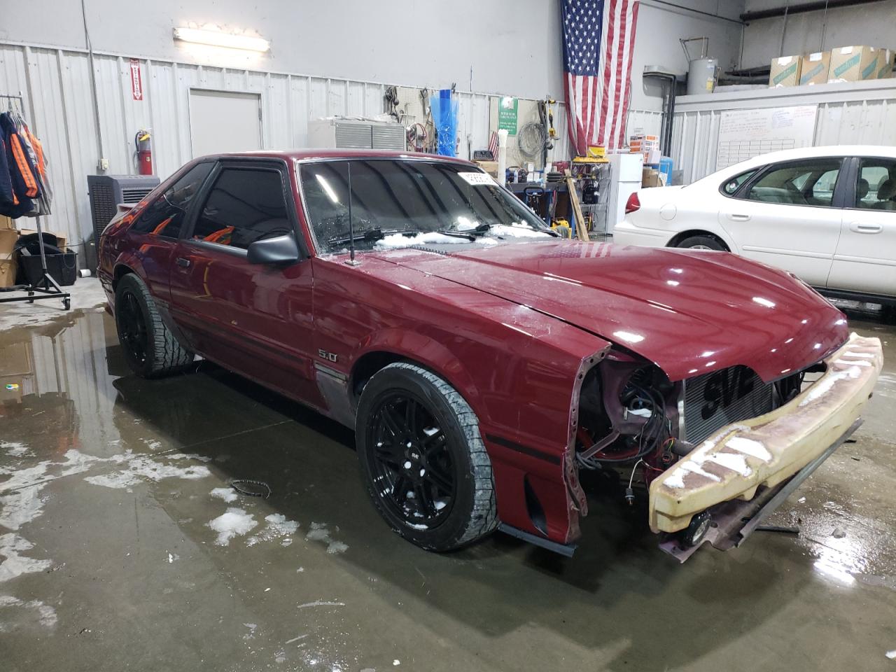 1988 Ford Mustang VIN 1FABP42E7JF150115 Copart auction photo, front end / hail damage thumbnail 4