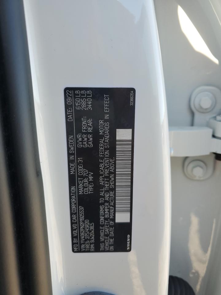 2023 Volvo XC90 VIN YV4062PN2P1925537 Copart auction photo, front end damage thumbnail 14