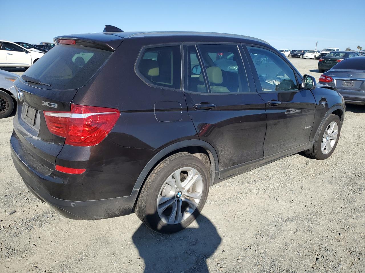 2015 BMW X3 VIN 5UXWX7C57F0K35167 Copart auction photo, front end / side damage thumbnail 3