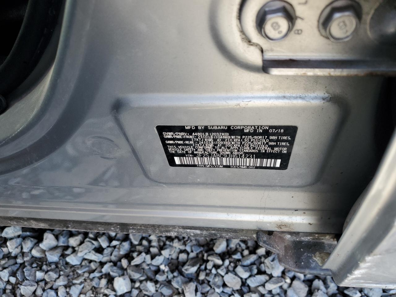 2018 Subaru Forester VIN JF2SJABC9JH614231 Copart auction photo, all over damage thumbnail 13