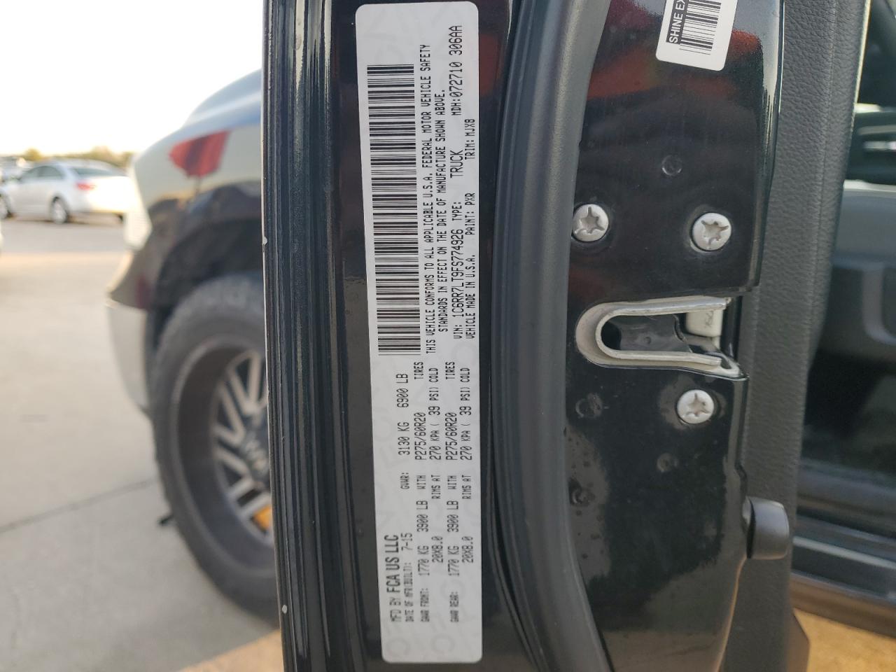 2015 RAM 1500 VIN 1C6RR7LT9FS774926 Copart auction photo, rear end damage thumbnail 12