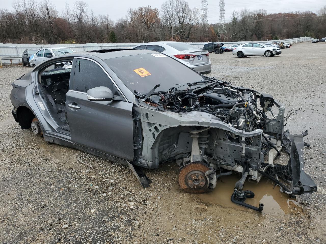 2017 Infiniti Q50 VIN JN1EV7AP4HM735082 Copart auction photo, all over / front end damage thumbnail 4