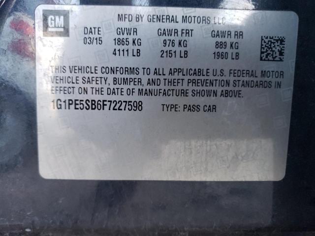 2015 Chevrolet Cruze VIN 1G1PE5SB6F7227598 Copart auction photo, rear end / front end damage thumbnail 12