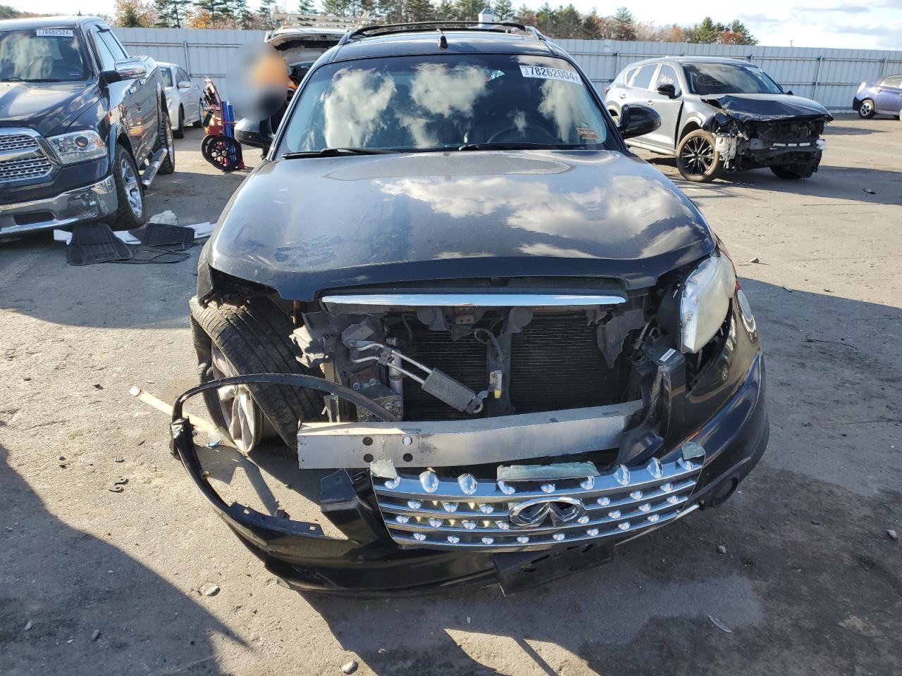 2008 Infiniti FX VIN JNRAS08W78X209407 Copart auction photo, front end damage thumbnail 5