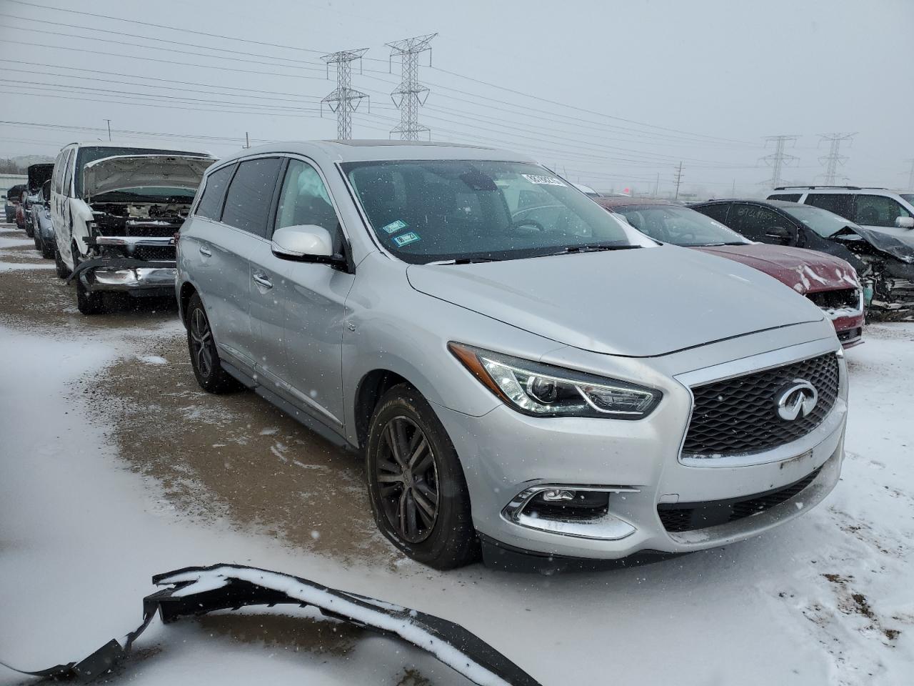 2019 Infiniti QX60 VIN 5N1DL0MM1KC557907 Copart auction photo, side damage thumbnail 4