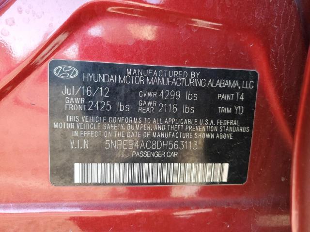 2013 Hyundai Sonata VIN 5NPEB4AC8DH563113 Copart auction photo, vandalism / minor dent/scratches damage thumbnail 12
