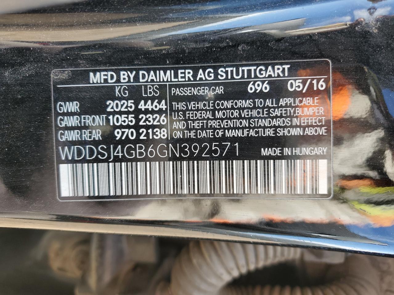 2016 Mercedes-Benz CLA-klasse VIN WDDSJ4GB6GN392571 Copart auction photo, undercarriage / rear end damage thumbnail 12