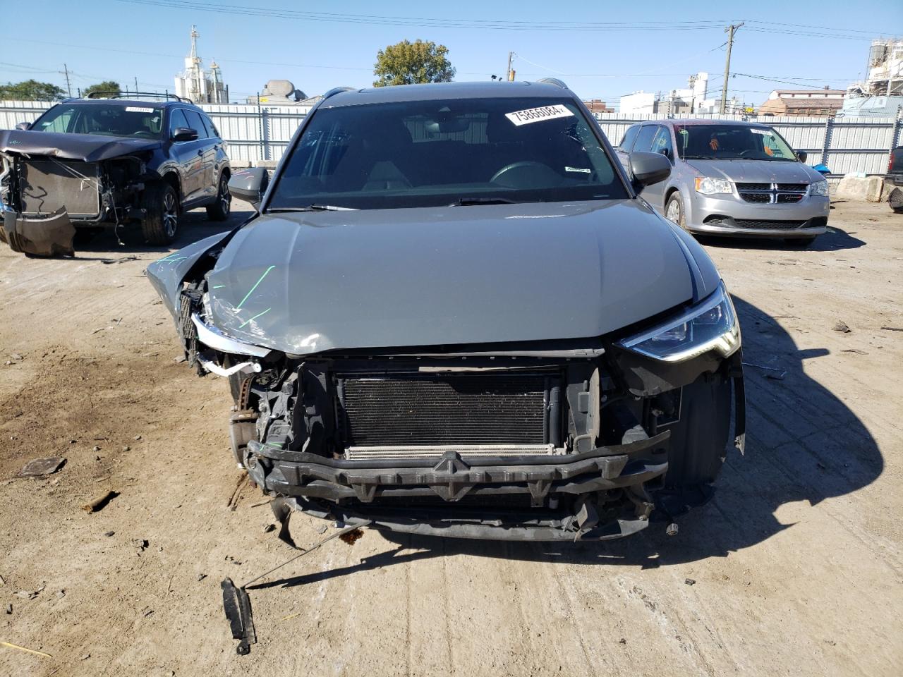 2020 Audi Q3 VIN WA1BECF35L1004423 Copart auction photo, front end / undercarriage damage thumbnail 5