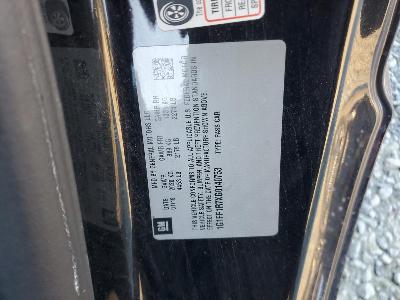 2016 Chevrolet Camaro VIN 1G1FF1R7XG0140753 Copart auction photo, front end / undercarriage damage thumbnail 12