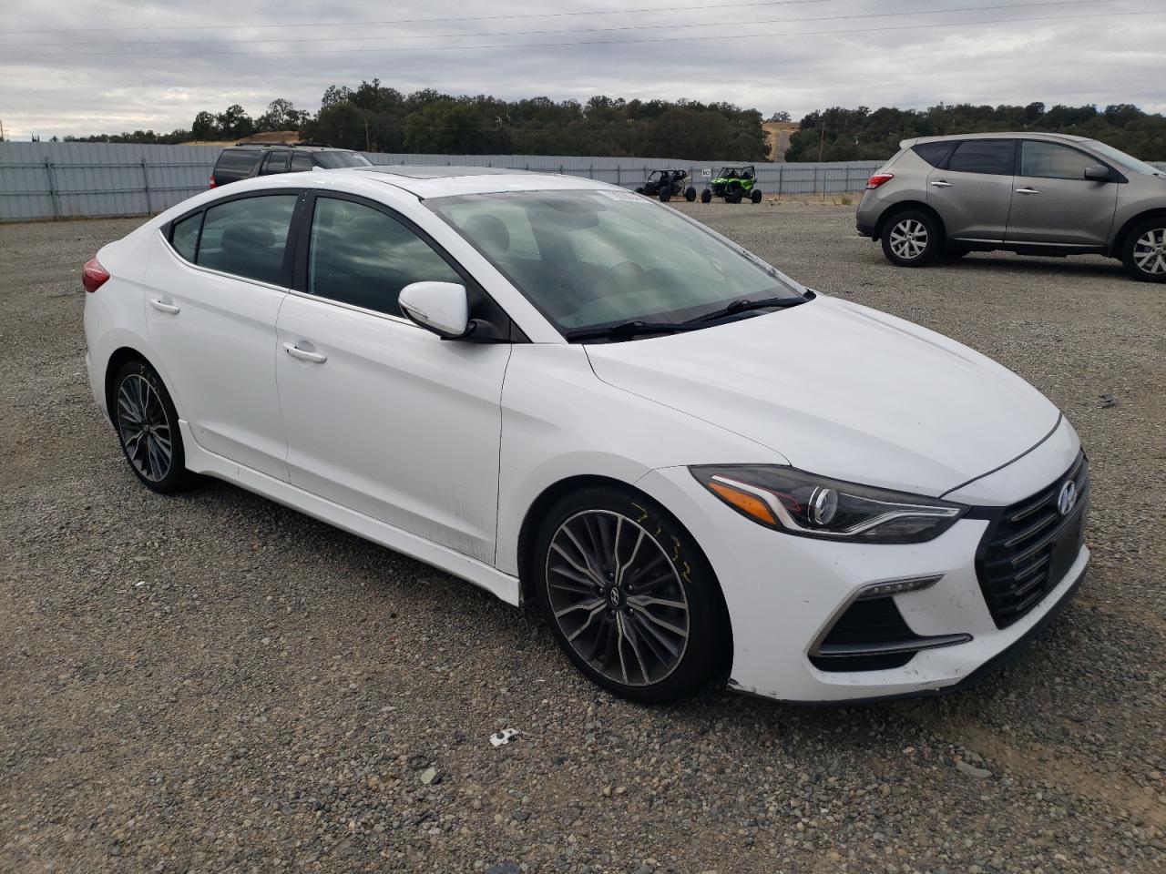 2018 Hyundai Elantra VIN KMHD04LB3JU511634 Copart auction photo, front end / side damage thumbnail 4