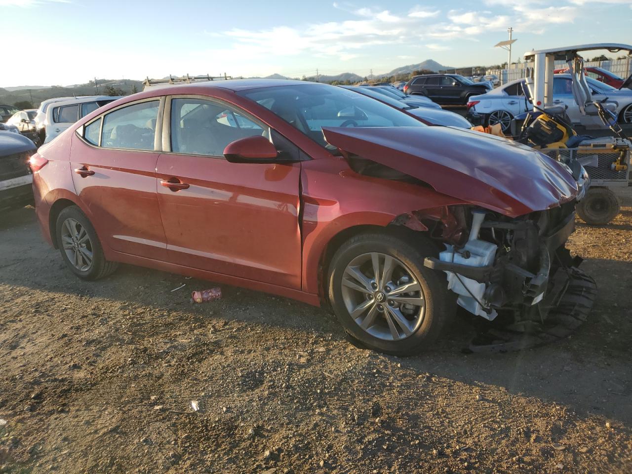 2018 Hyundai Elantra VIN 5NPD84LF0JH216291 Copart auction photo, vandalism / front end damage thumbnail 4
