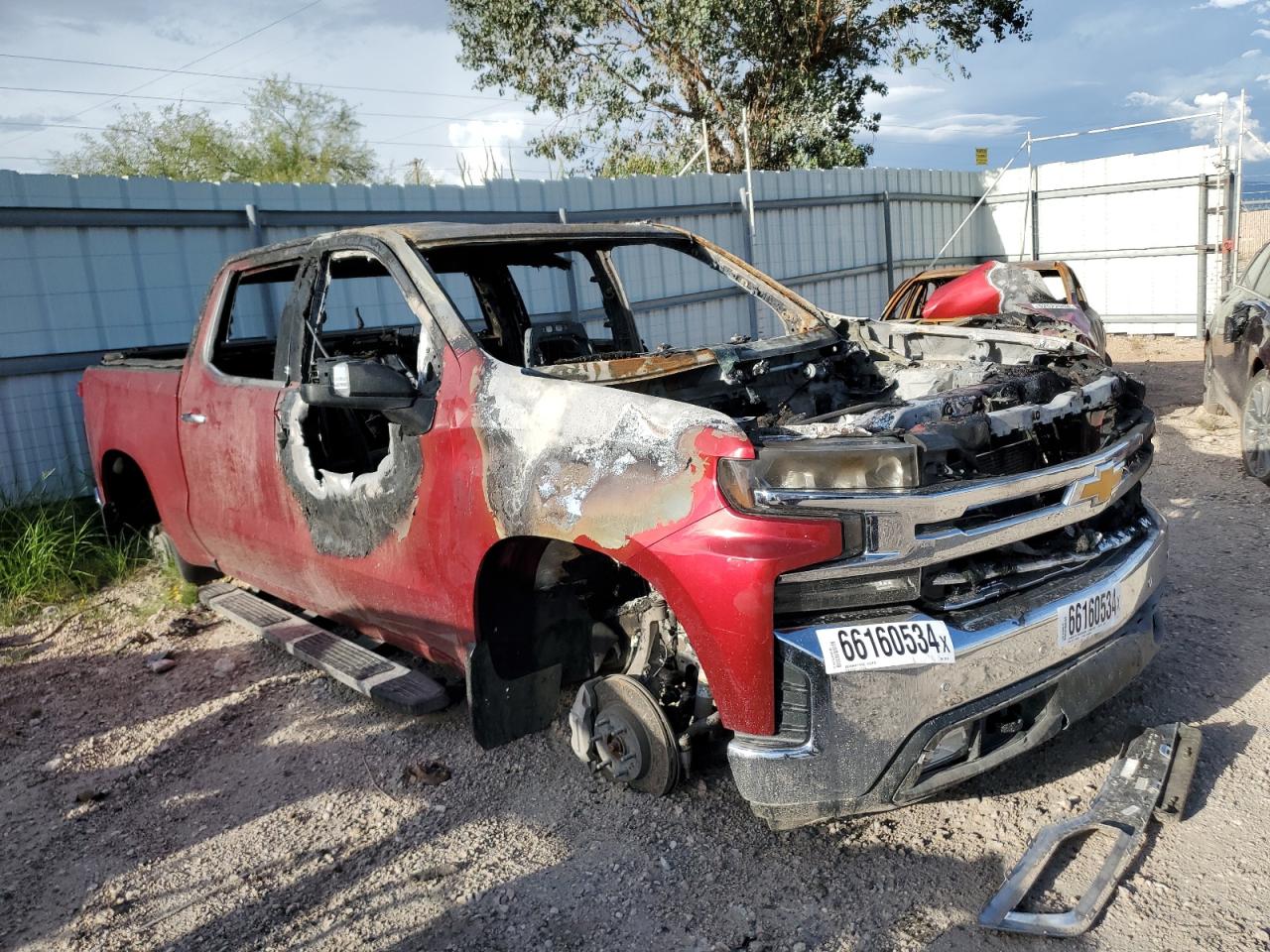 2019 Chevrolet Silverado VIN 1GCUYGED3KZ188140 Copart auction photo, burn damage thumbnail 4