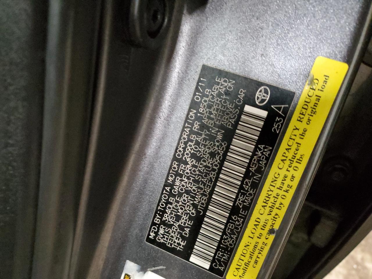 2011 Toyota Corolla VIN JTDBU4EE2BJ095456 Copart auction photo, front end damage thumbnail 13