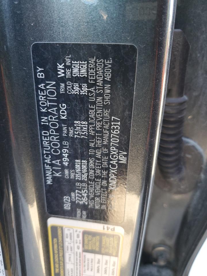 2023 KIA Sportage VIN KNDPXCAGXP7076317 Copart auction photo, front end / side damage thumbnail 13