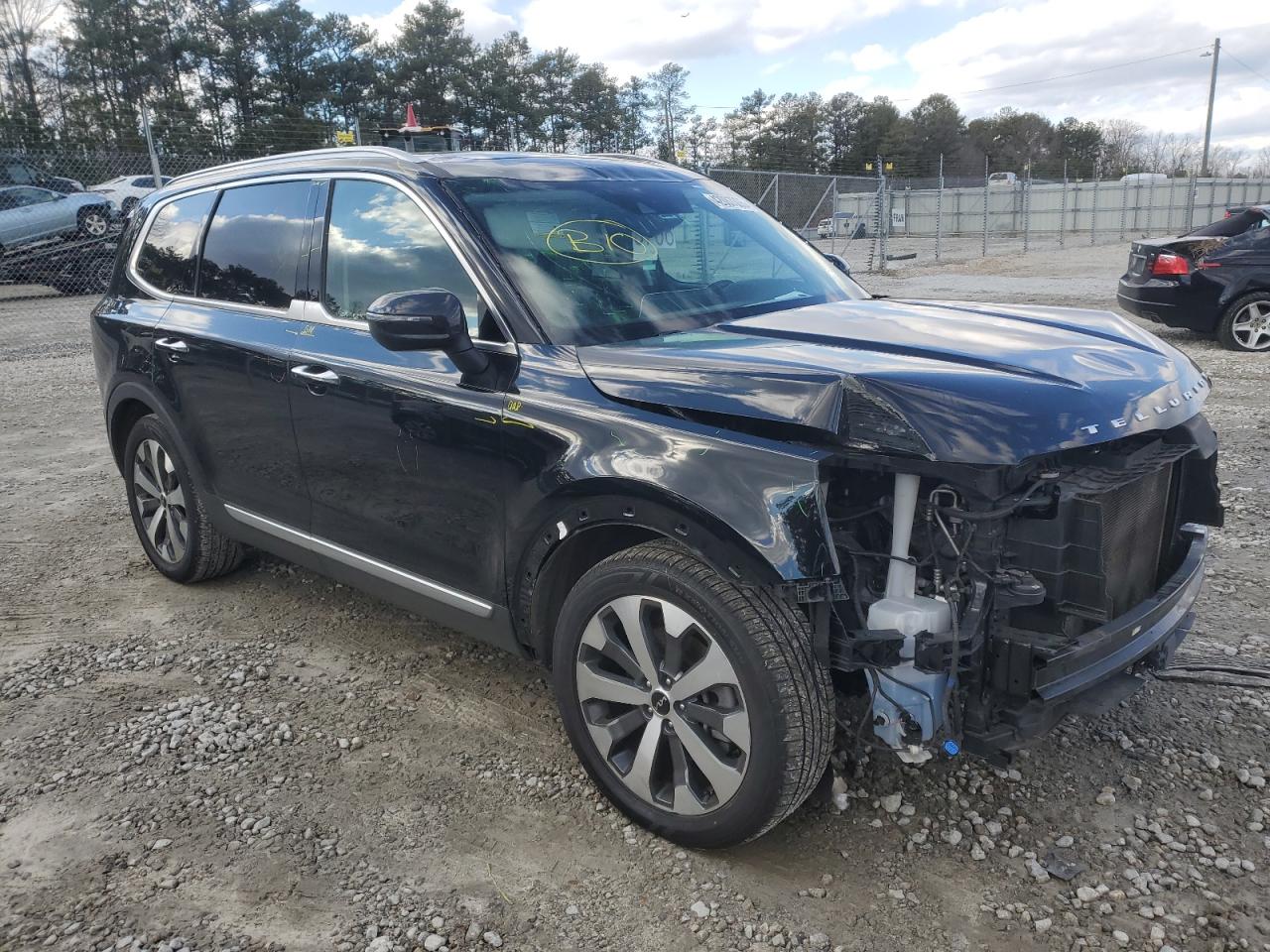 2022 KIA Telluride VIN 5XYP64HC7NG273652 Copart auction photo, front end / all over damage thumbnail 4