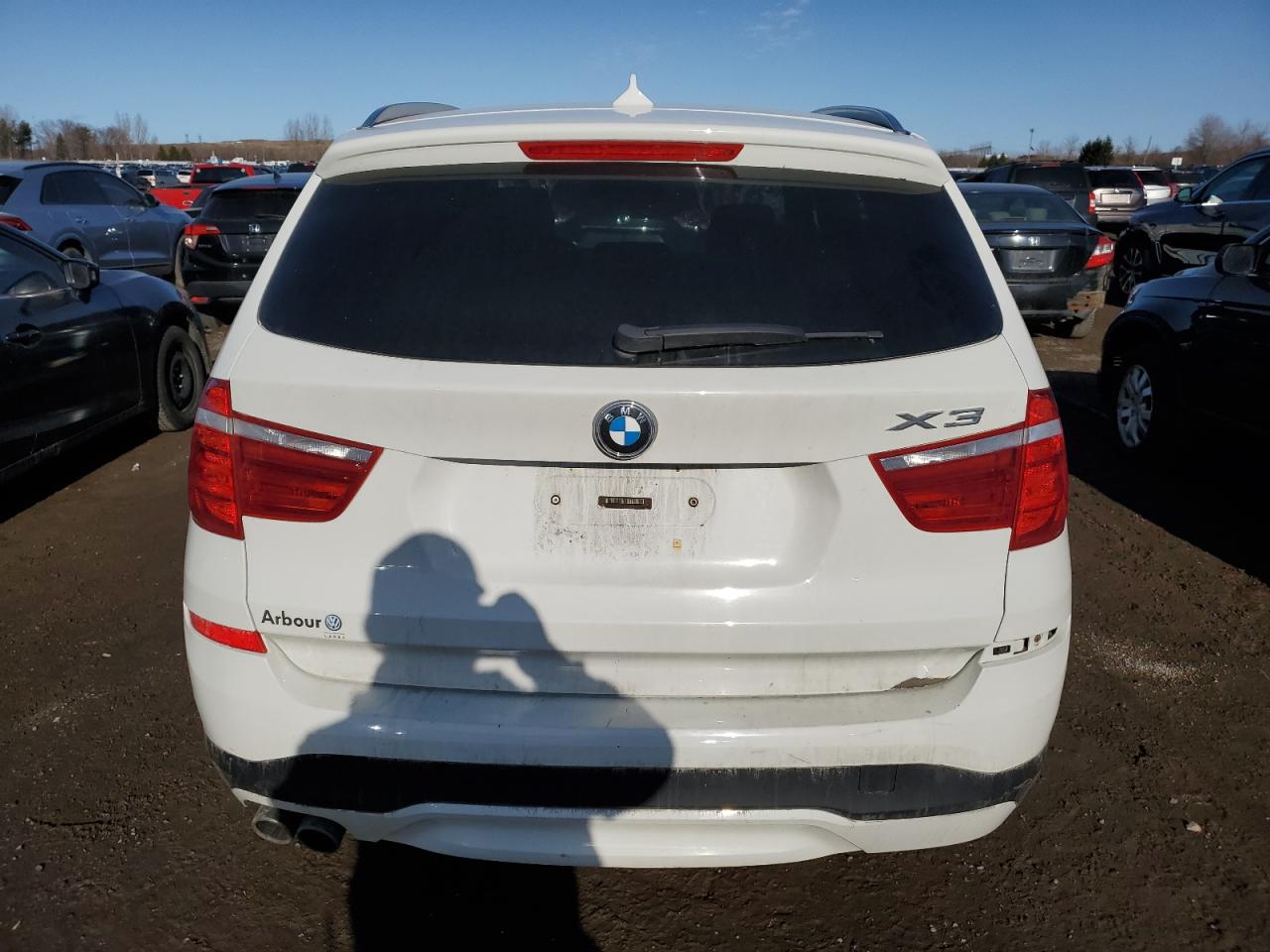 2015 BMW X3 VIN 5UXWX9C55F0D52356 Copart auction photo, side / rear end damage thumbnail 6