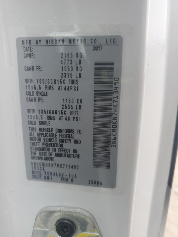 2017 Nissan NV VIN 3N6CM0KN7HK713490 Copart auction photo, front end / side damage thumbnail 12