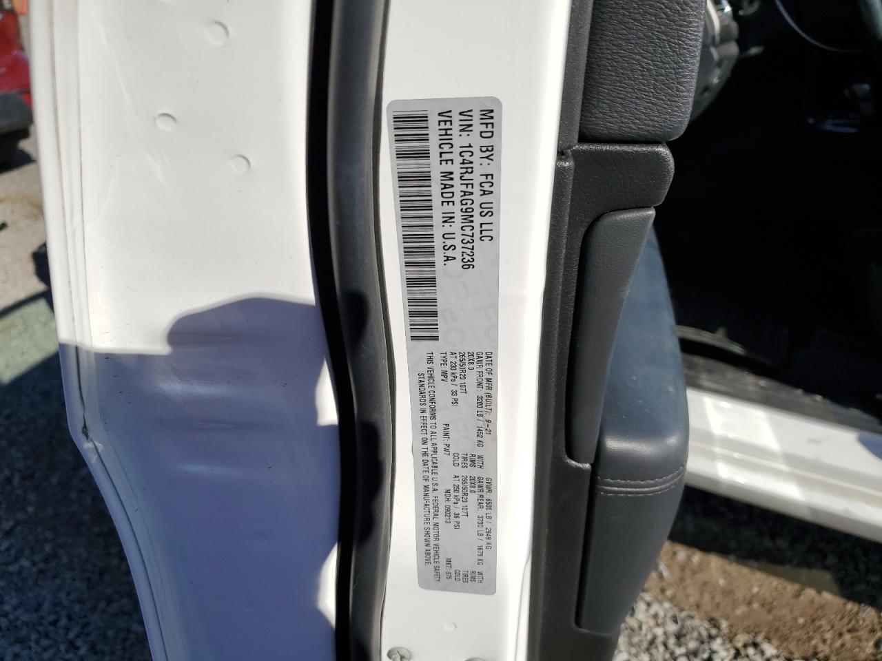 2021 Jeep Grand Cherokee VIN 1C4RJFAG9MC737236 Copart auction photo, front end damage thumbnail 13
