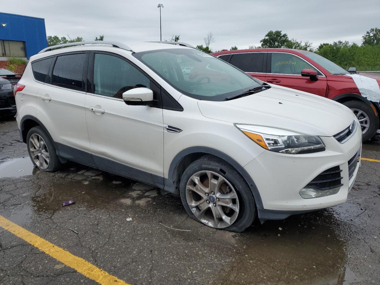 2014 Ford Escape VIN 1FMCU0JX9EUA91939 Copart auction photo, side / front end damage thumbnail 4