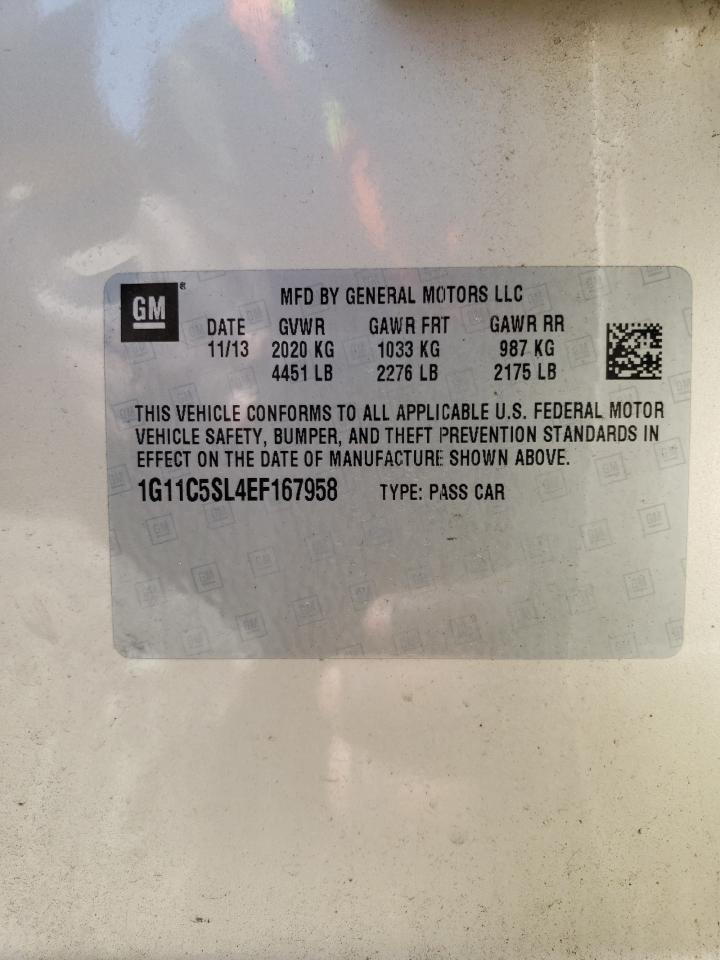 2014 Chevrolet Malibu VIN 1G11C5SL4EF167958 Copart auction photo, front end damage thumbnail 12