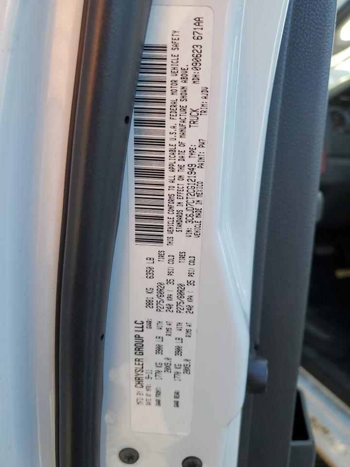 2012 Dodge RAM VIN 3C6JD7CT2CG121949 Copart auction photo, side / rear end damage thumbnail 12