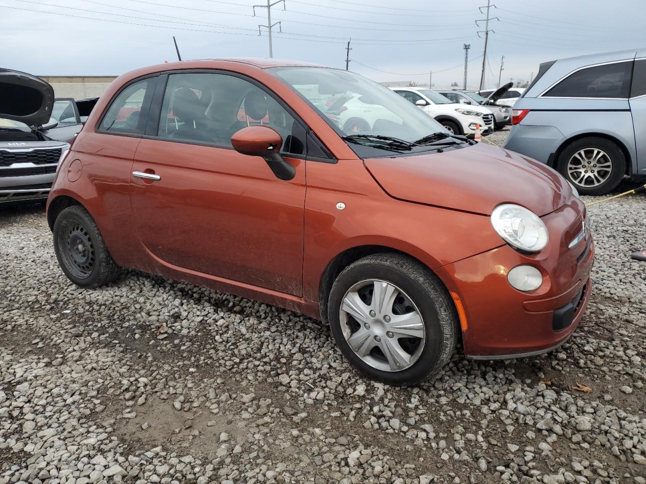 2015 Fiat 500 VIN 3C3CFFAR9FT690486 Copart auction photo, mechanical damage thumbnail 4