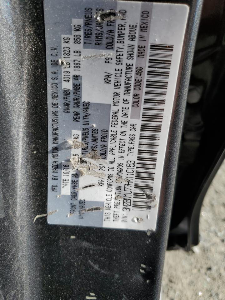 2017 Mazda 3 VIN 3MZBN1U77HM110153 Copart auction photo, side / front end damage thumbnail 14