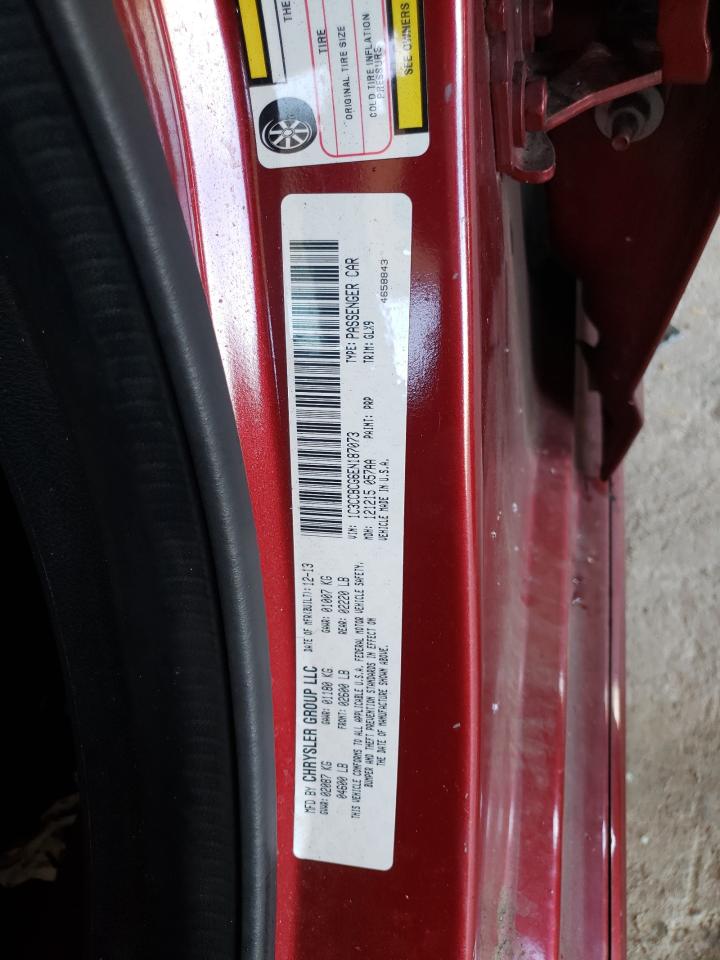 2014 Chrysler 200 VIN 1C3CCBCG6EN187073 Copart auction photo, front end / side damage thumbnail 10