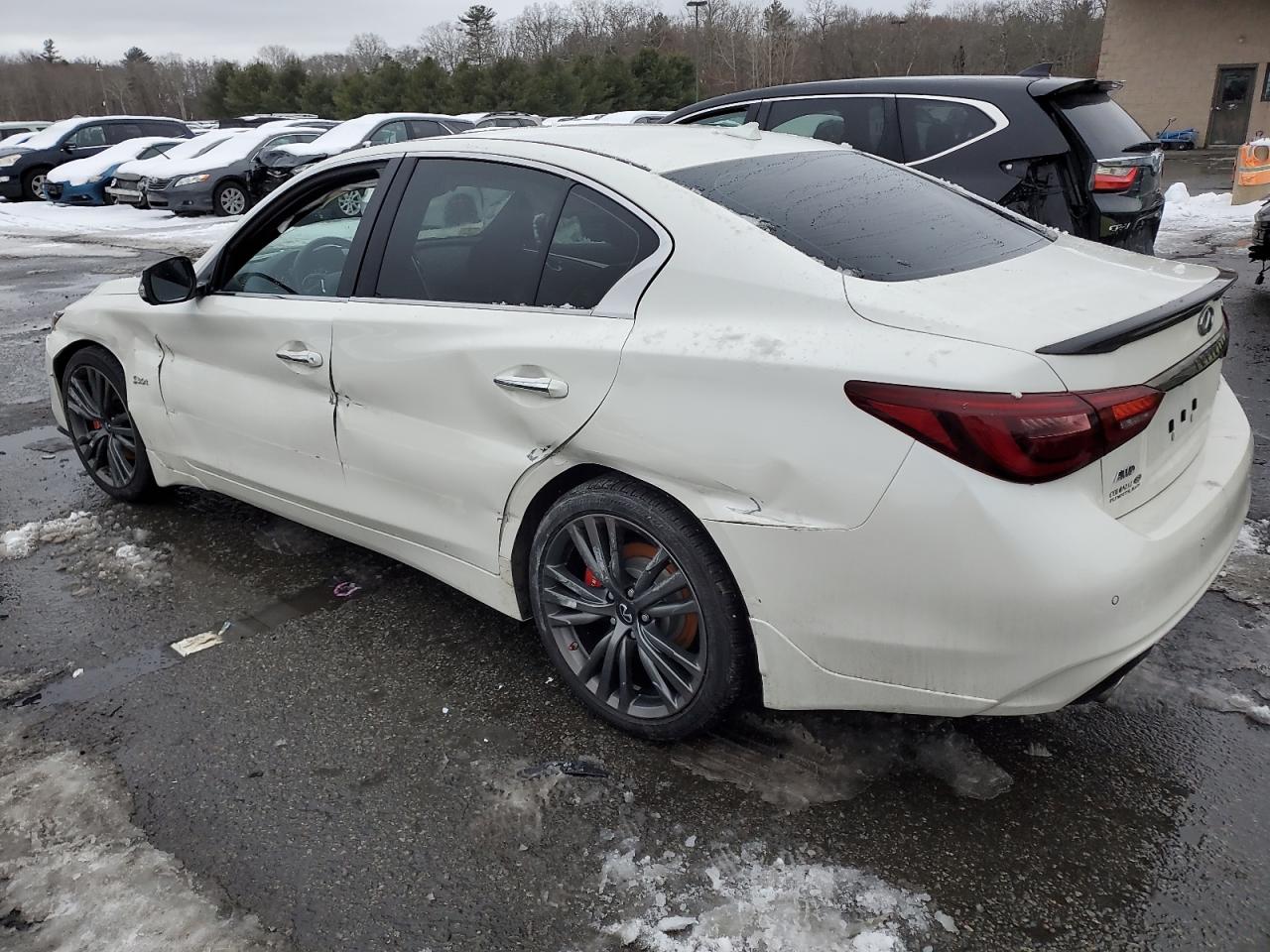 2020 Infiniti Q50 VIN JN1EV7AR7LM253510 Copart auction photo, side / rear end damage thumbnail 2