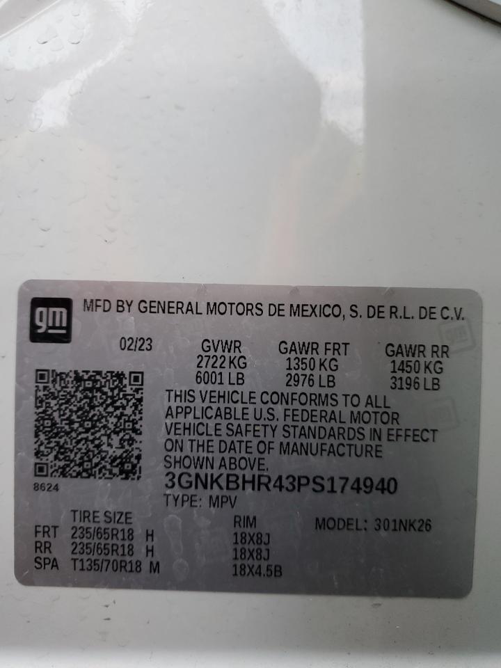 2023 Chevrolet Blazer VIN 3GNKBHR43PS174940 Copart auction photo, side / minor dent/scratches damage thumbnail 13
