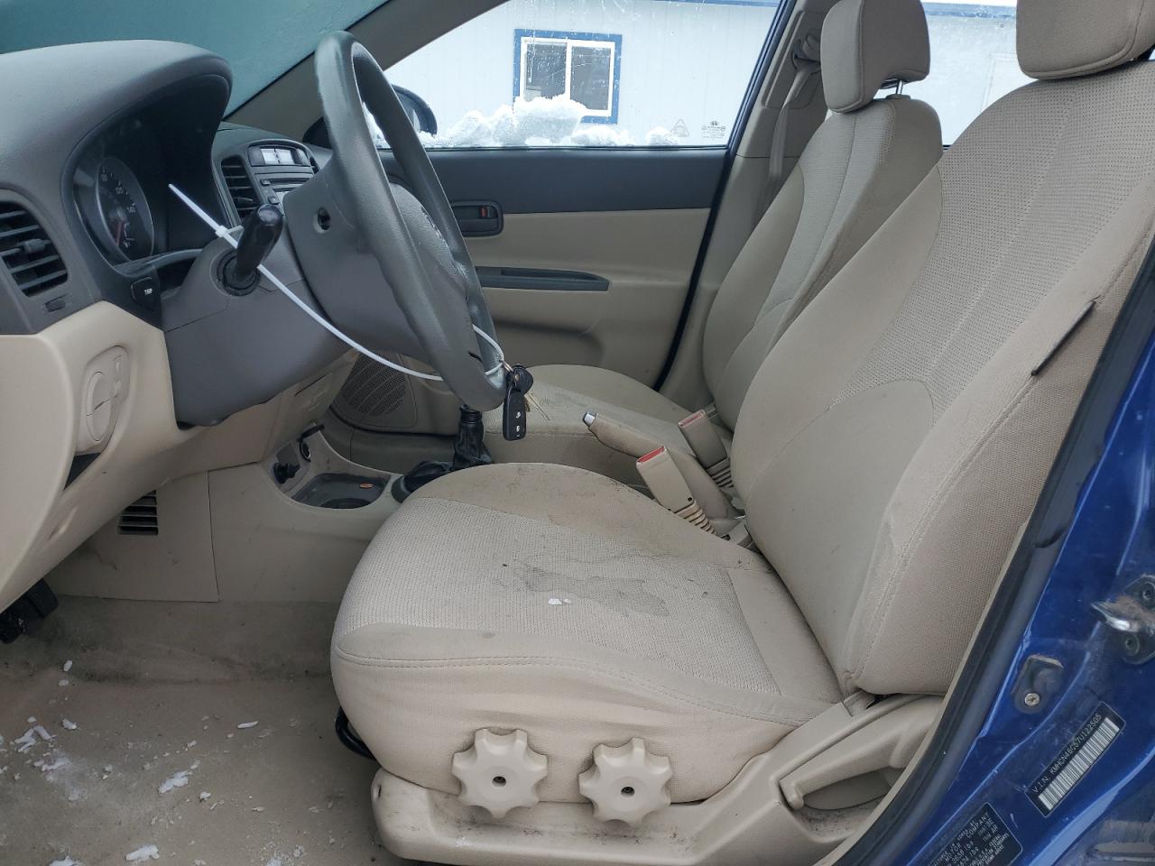 2007 Hyundai Accent VIN KMHCN46C57U122505 Copart auction photo, front end / side damage thumbnail 7