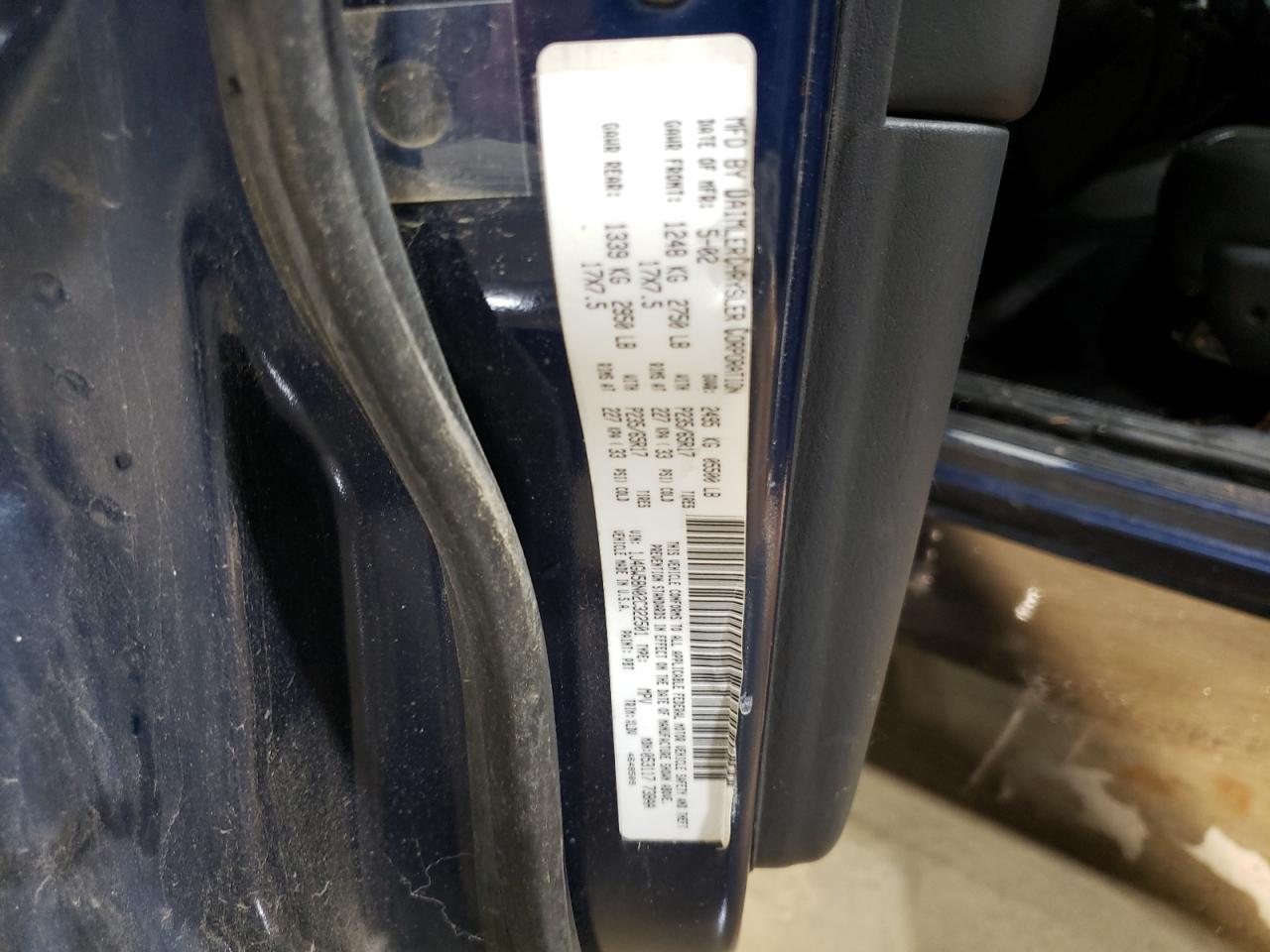 2002 Jeep Grand Cherokee VIN 1J4GW58N02C322501 Copart auction photo, front end damage thumbnail 15