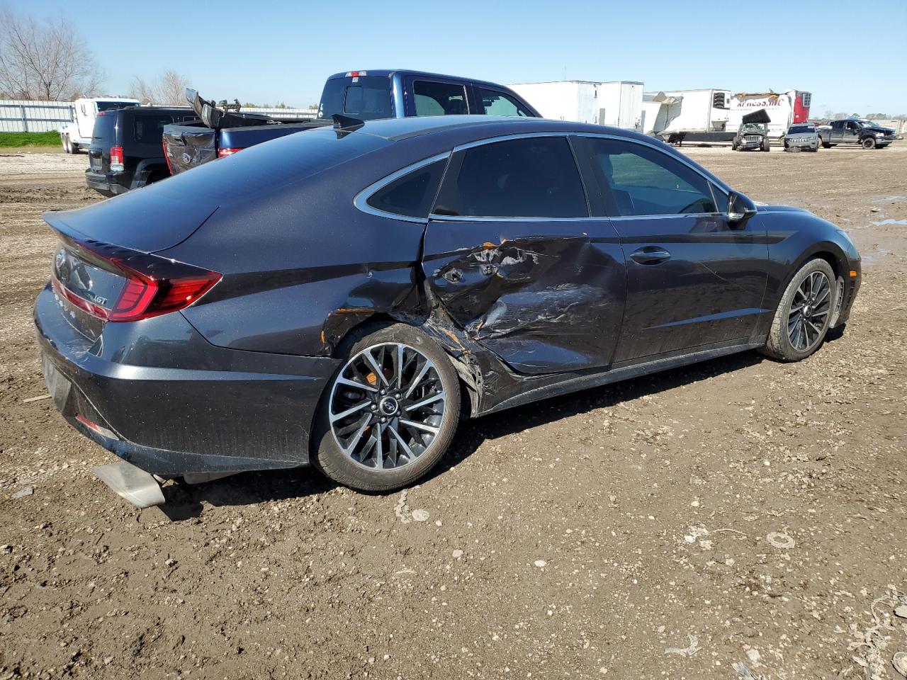 2020 Hyundai Sonata VIN 5NPEJ4J27LH028041 Copart auction photo, side / undercarriage damage thumbnail 3