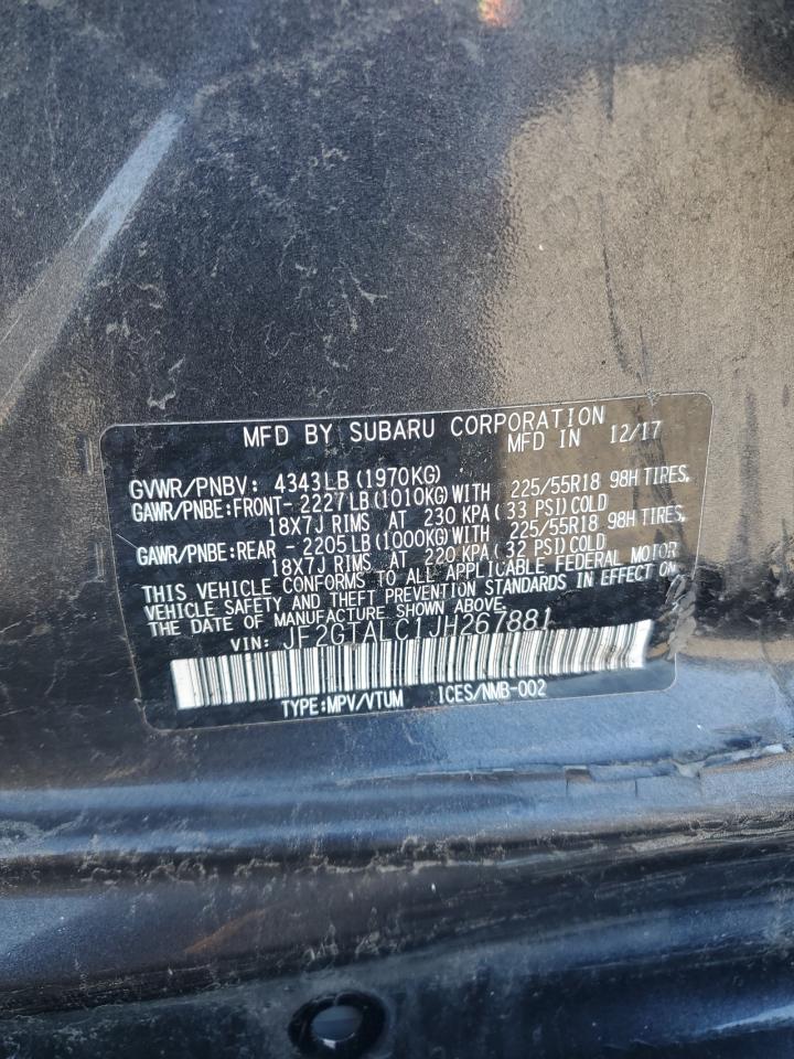 2018 Subaru XV VIN JF2GTALC1JH267881 Copart auction photo, side damage thumbnail 15