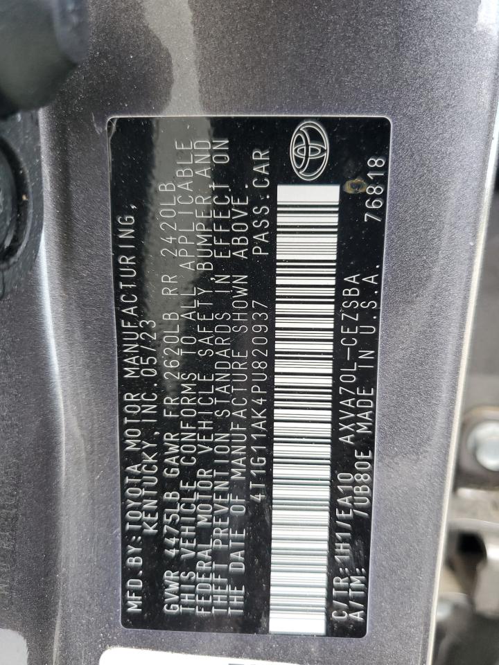 2023 Toyota Camry VIN 4T1G11AK4PU820937 Copart auction photo, all over damage thumbnail 13