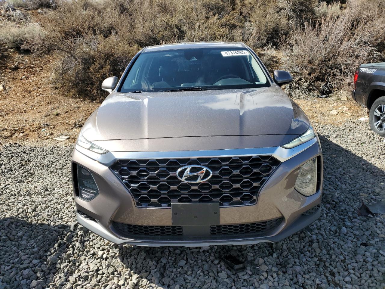 2019 Hyundai Santa Fe VIN 5NMS2CAD6KH098573 Copart auction photo, rear end / side damage thumbnail 5