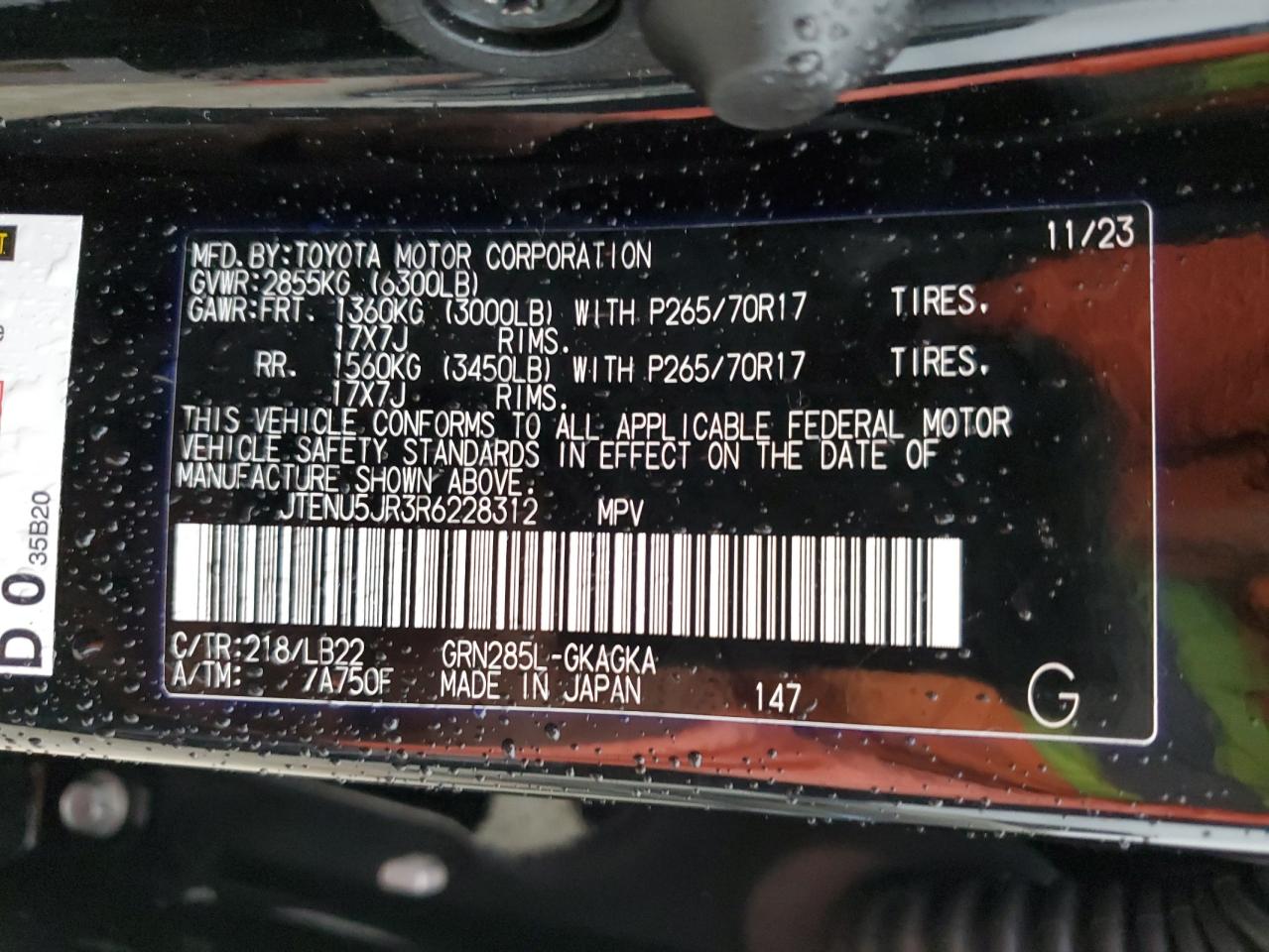 2024 Toyota 4Runner VIN JTENU5JR3R6228312 Copart auction photo, front end / side damage thumbnail 13