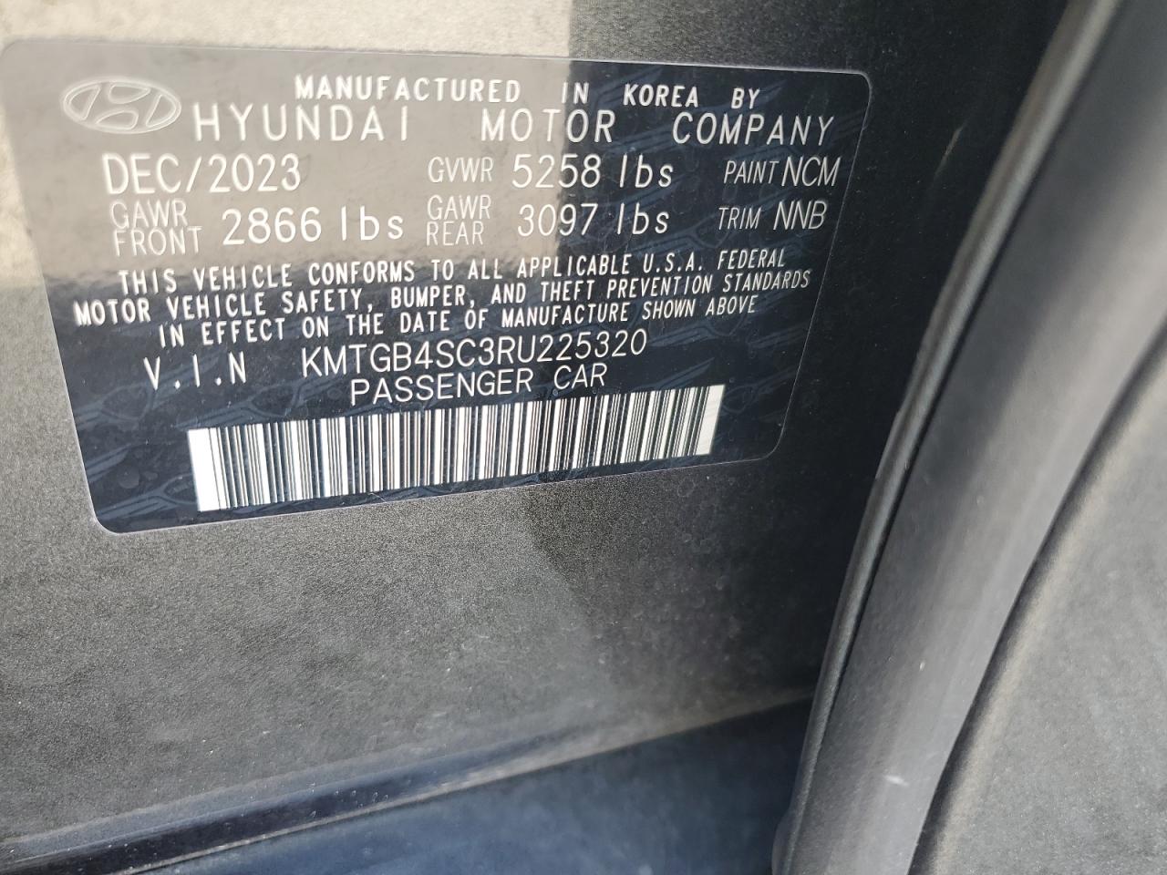 2024 Genesis G80 VIN KMTGB4SC3RU225320 Copart auction photo, rear end damage thumbnail 12