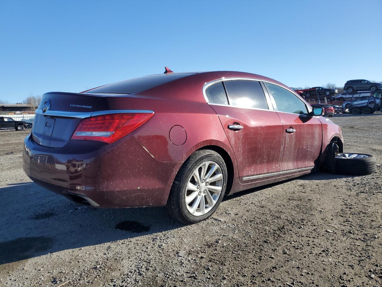 2014 Buick LaCrosse VIN 1G4GB5G3XEF276532 Copart auction photo, front end / side damage thumbnail 3