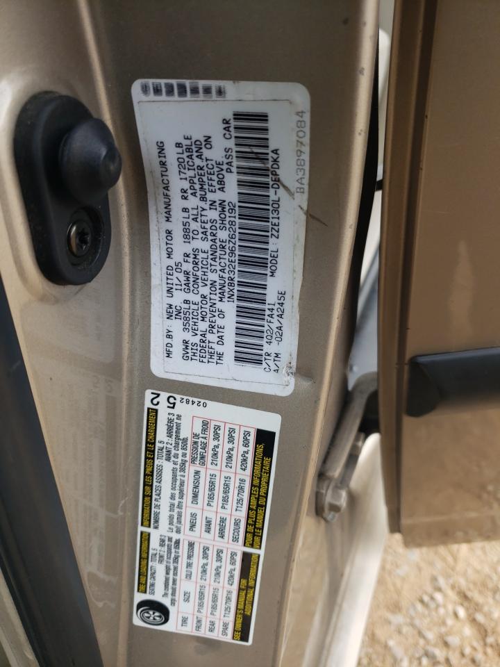 2006 Toyota Corolla VIN 1NXBR32E96Z628192 Copart auction photo, rear end / mechanical damage thumbnail 15