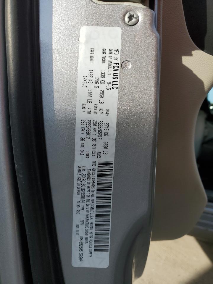 2016 Chrysler Town & Country VIN 2C4RC1BG1GR158104 Copart auction photo, front end / side damage thumbnail 14