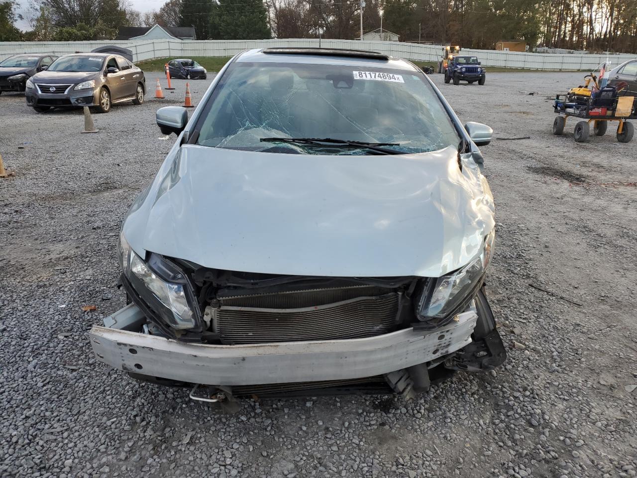 2014 Honda Civic VIN 19XFB4F2XEE001904 Copart auction photo, front end / top/roof damage thumbnail 5
