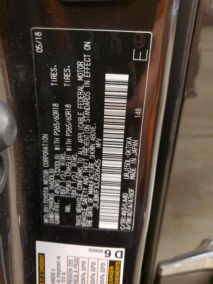 2018 Lexus GX VIN JTJBM7FX3J5206425 Copart auction photo, front end / minor dent/scratches damage thumbnail 13