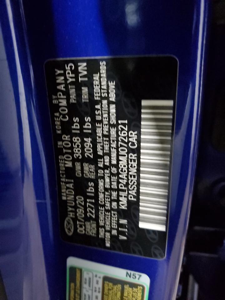 2021 Hyundai Elantra VIN KMHLP4AG8MU072621 Copart auction photo, front end damage thumbnail 13