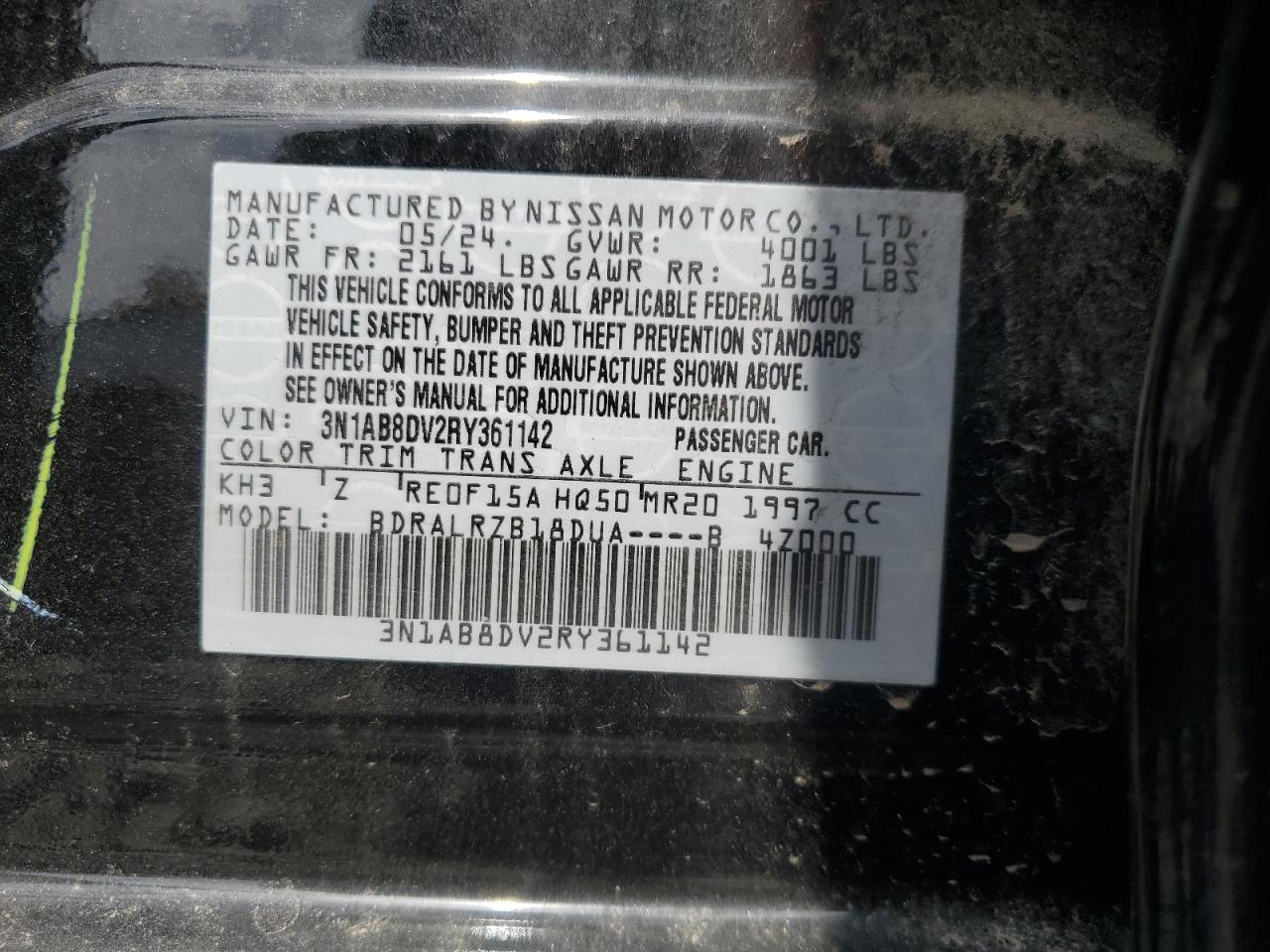 2024 Nissan Sentra VIN 3N1AB8DV2RY361142 Copart auction photo, front end damage thumbnail 12