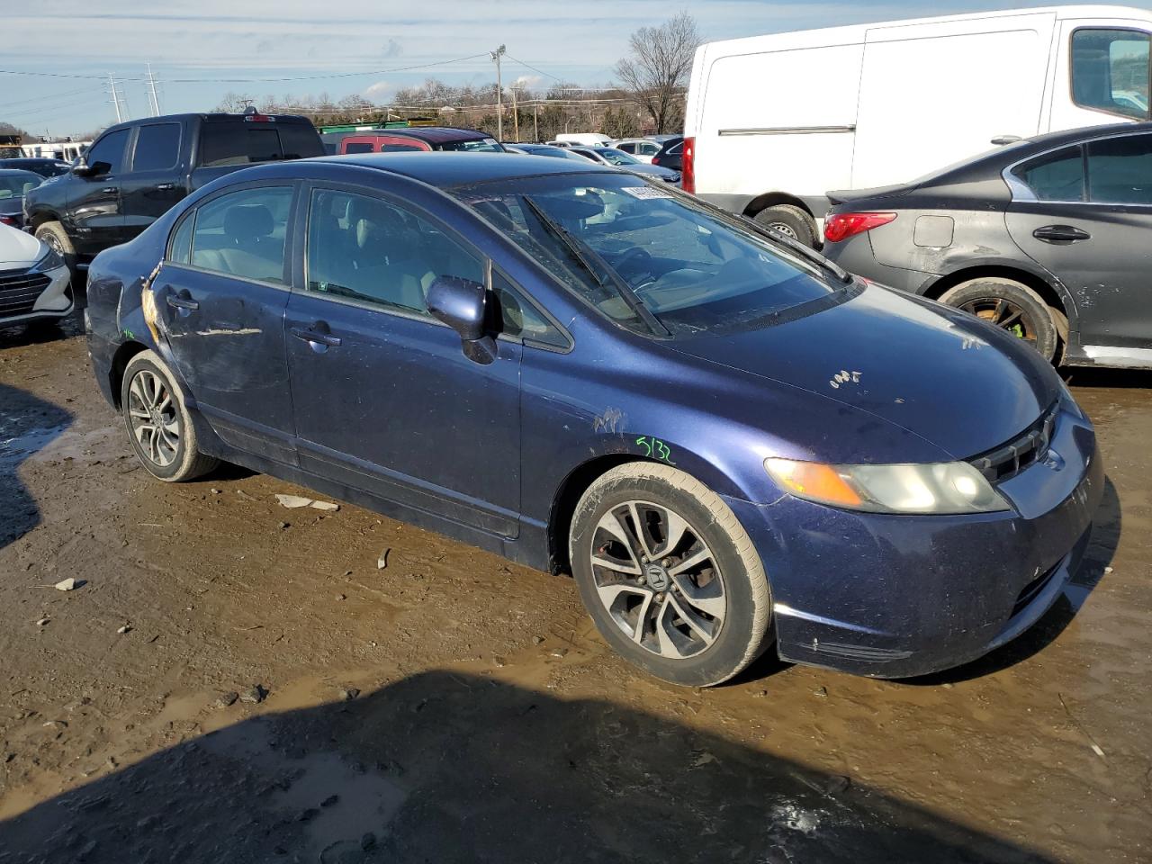 2007 Honda Civic VIN 1HGFA16537L126993 Copart auction photo, rear end / side damage thumbnail 4