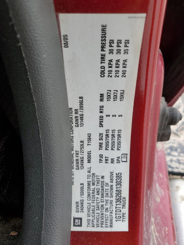 2006 GMC Canyon VIN 1GTDT136268130385 Copart auction photo, side / front end damage thumbnail 12