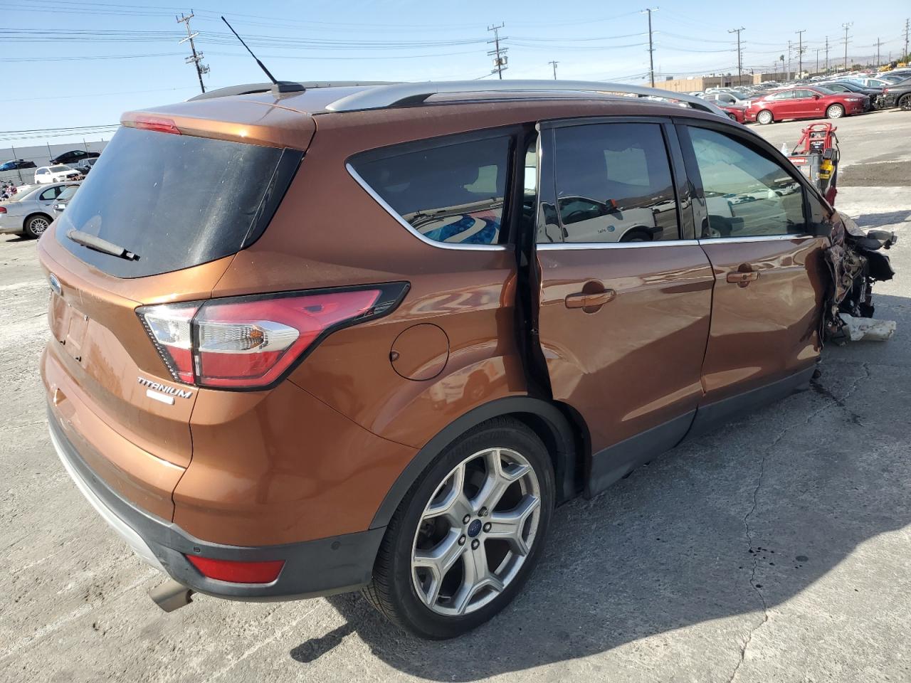 2017 Ford Escape VIN 1FMCU0J94HUD52934 Copart auction photo, all over damage thumbnail 3