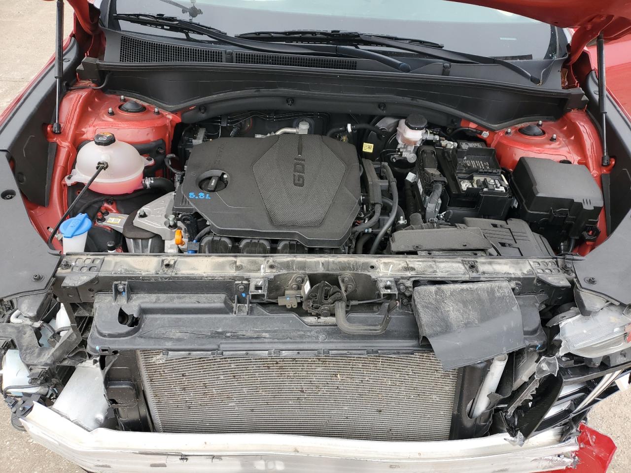 2021 Hyundai Santa Fe VIN 5NMS2DAJXMH371397 Copart auction photo, front end / minor dent/scratches damage thumbnail 12
