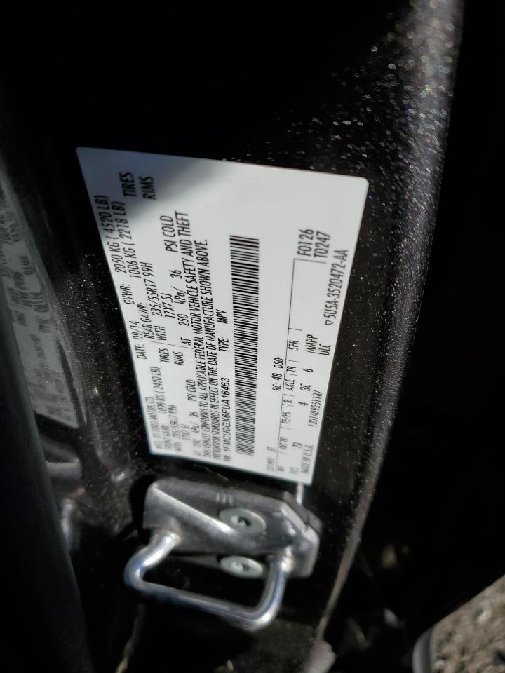 2015 Ford Escape VIN 1FMCU0GX6FUA16463 Copart auction photo, front end / side damage thumbnail 14